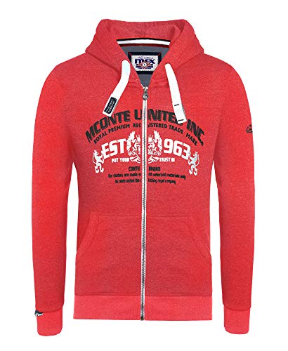M.Conte Men Sweat-Shirt Chaqueta Sudadera con Capucha Hombre Raul (XL, Rojo Melange)