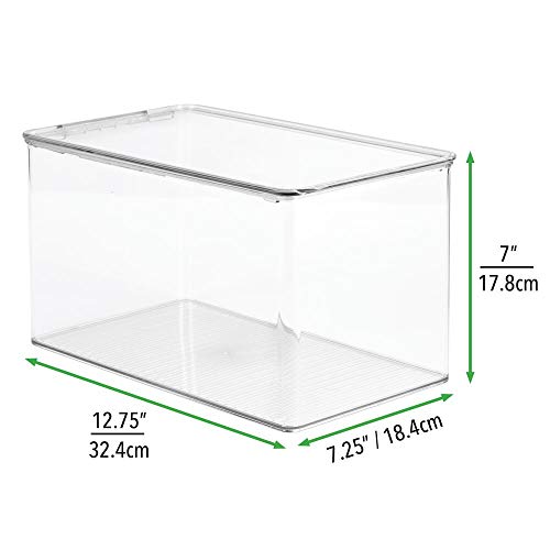 mDesign Organizador de juguetes con tapa - Cajas de almacenaje para guardar juguetes bajo la cama o en las estanterías de la habitación infantil – Juguetero de plástico transparente