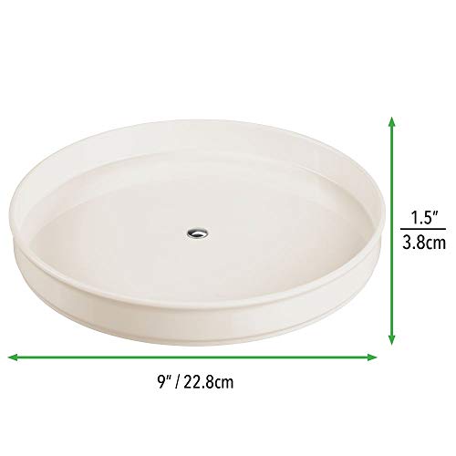mDesign Plataforma giratoria para cosméticos – Organizador de maquillaje redondo para cremas y medicinas – Base giratoria para baño y cocina en plástico sin BPA y acero inoxidable – crema