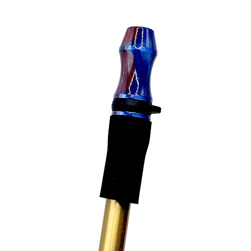 Memories Boquilla para Cachimba/Shisha, Resina. Accesorio cachimba Personal, Premium. Boquilla Shisha + Cinta de Colgar. (Rojo Azul)