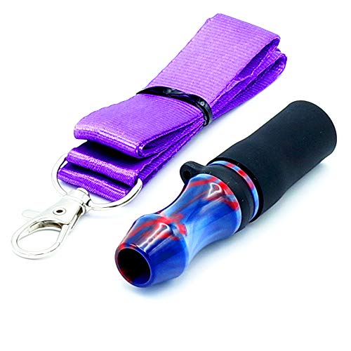 Memories Boquilla para Cachimba/Shisha, Resina. Accesorio cachimba Personal, Premium. Boquilla Shisha + Cinta de Colgar. (Rojo Azul)