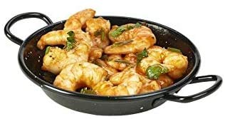 Menax - Paellera Mini para Aperitivo y Degustación - Acero Vitrificado - Set de 6 - Diámetro 10 centímetros