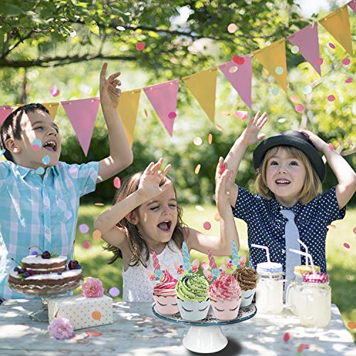 MengH-SHOP Unicorn Cupcake Toppers Magdalenas Decoración y Doble Cara Cupcake Wrappers para Unicornio Fiesta Tarta de Cumpleaños Decoraciones Baby Shower y Boda 24 Piezas