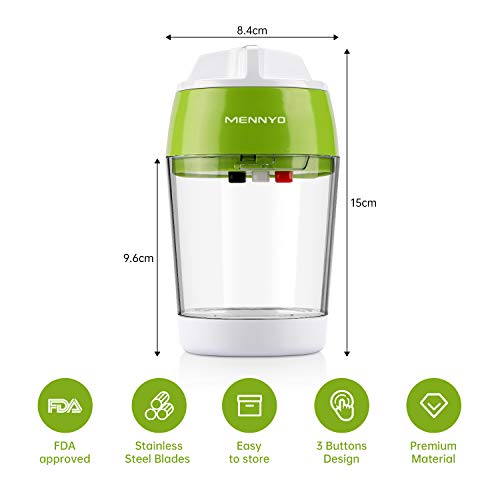 MENNYO Cortador de Verdura 4 en 1, Espiralizador de Verduras con Contenedor Mandolina de Cocina Profesional, Cortador de Patatas Spiralizer para Espaguetis de Calabacín, Zanahorias, Pepinos