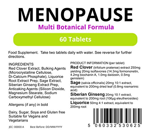 Menopausia Formula, Trébol Rojo, Regaliz, Hoja Salvia