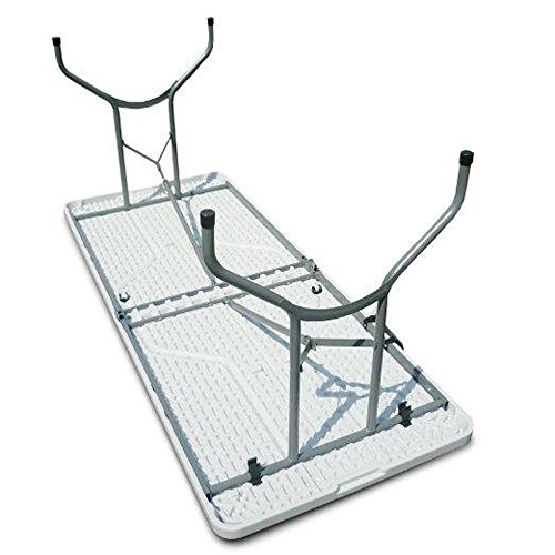 Mesa plegable plegable tipo maleta 180 x 75 cm Hierro y resina Picnic Feria Fiera Camping Casa