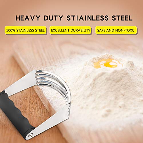 Mezclador de Harina de Acero Inoxidable con Mango Ergonómico Antideslizante Cortador de Masa para Uso Doméstico y Profesional
