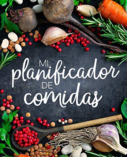 Mi planificador de comidas: Organiza, registra y planifica tus comidas semanales: Un calendario, registro y diario de comidas de 52 semanas que te ... lista de la compra: Portada de verduras 2124