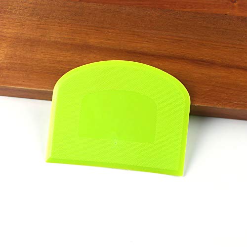 Miaoxin - Cortador de masa de plástico, raspador de masa de acero inoxidable, cortador de pizza para pan, pizza, pasteles, masa para hornear