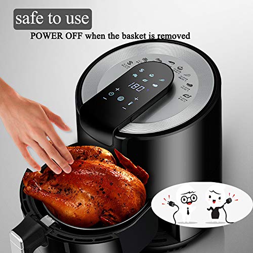 MIJOGO 5.5L Aire Fryer, 1500 W Aire Cocina con 6 preajustes para Healthy Aceite Gratis y de bajo Grasa para cocinar, Contador de Tiempo y Temperatura Ajustable de Control, Pantalla táctil Digital
