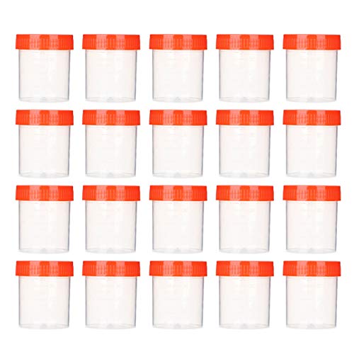 MILISTEN 50 Piezas Contenedor de Muestras Científicas Contenedor de Orina de Plástico Caja Sellada Suministros de Laboratorio 40Ml Color Aleatorio