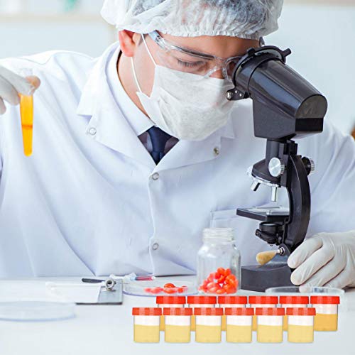 MILISTEN 50 Piezas Contenedor de Muestras Científicas Contenedor de Orina de Plástico Caja Sellada Suministros de Laboratorio 40Ml Color Aleatorio