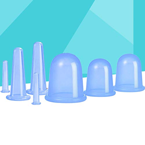 MILISTEN 7 Piezas Conjunto de Ventosas Taza de Ventosas de Silicona Cara Cuerpo Ventosas Masaje Cuidado de La Salud Herramienta de Belleza Dispositivo para Anti Celulitis Higroscópico Azul