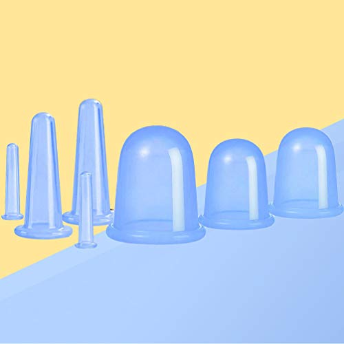 MILISTEN 7 Piezas Conjunto de Ventosas Taza de Ventosas de Silicona Cara Cuerpo Ventosas Masaje Cuidado de La Salud Herramienta de Belleza Dispositivo para Anti Celulitis Higroscópico Azul