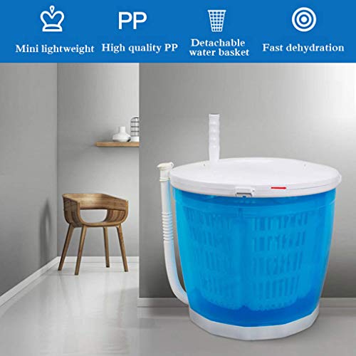 Mini Lavadora, Lavadora De Ropa Manual con Manivela PortáTil, Lavadora Compacta, Secadora, para Apartamento, Hotel, Dormitorio, Camping