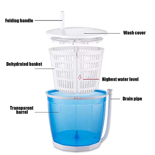 Mini Lavadora, Lavadora De Ropa Manual con Manivela PortáTil, Lavadora Compacta, Secadora, para Apartamento, Hotel, Dormitorio, Camping