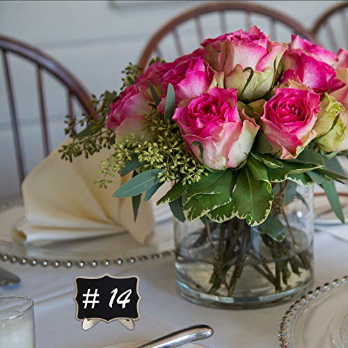Mini Pizarra de Madera ETSAMOR 20pcs Pequeñas Pizarras de tiza para Boda con Soporte Tablero de Mensajes Etiqueta de Precio de Pizarra Decorado en Restaurante Adornar Mesa Bufé Cafetería Plantas
