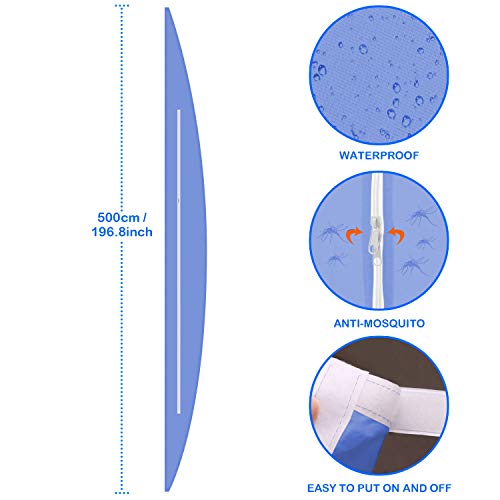 Minterest Kit Ventana Aire Acondicionado Portatil, Aire Acondicionado Azul de 500 CM Secadora de Ventanas Ventanas de Sellado Intercambiadores de Aire Con Cierre Adhesivo para Ventanas Abatibles