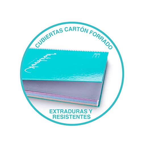 MIQUELRIUS 47981 - Cuaderno Espiral A4, tapa dura, 120 Hojas Cuadrícula Interior 4 Colores Hortensia