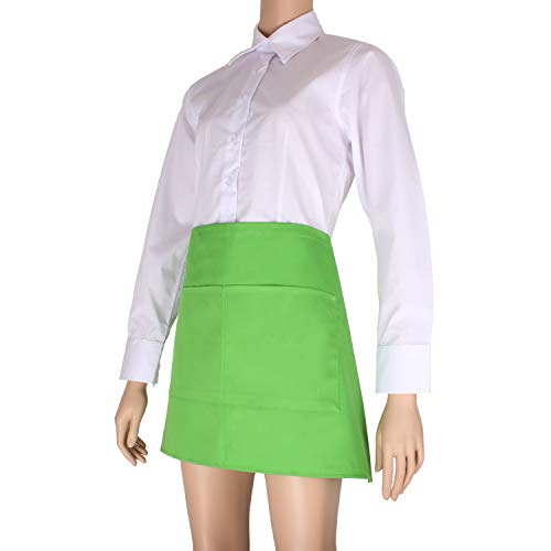 MISEMIYA - Delantal Corto con Bolsillo Delantal Cocina Delantal Mujer HOGAR RESTAURACION PANADERIA 40mmx70mm - Ref.860 - Verde Manzana, Pack*1