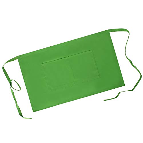 MISEMIYA - Delantal Corto con Bolsillo Delantal Cocina Delantal Mujer HOGAR RESTAURACION PANADERIA 40mmx70mm - Ref.860 - Verde Manzana, Pack*1