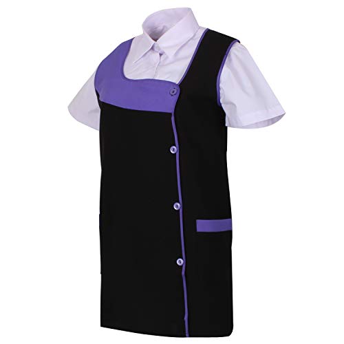 MISEMIYA - Delantal Impermeable Delantal Casaca Uniformes LABORALATORIOS Delantal Barbacoa Hospital Veterinaria Sanitarios- Ref.631 - XS, Delantal Limpieza 631-13 Lila