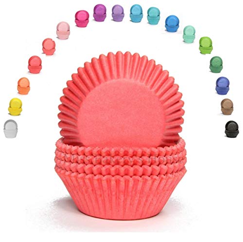 Miss Bakery's House® - Mini moldes para magdalenas - papel - estándar - Ø 32 mm x 20 mm - rojo - 200 piezas