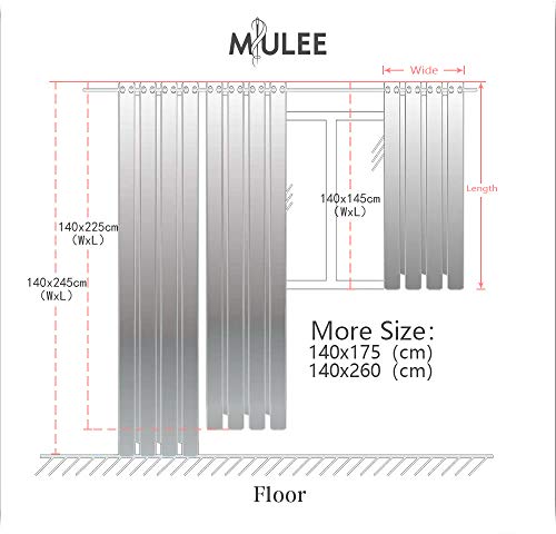 MIULEE Cortinas Translucida de Moderno Ventana Visillos Rayas Salon Paneles con Anillas para Sala Cuarto Comedor Salon Cocina Habitación 140 x 225 cm, 2 Unidades Blanco+Gris