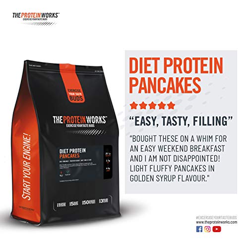 Mix Pancake Proteico Dietético | Alto en Proteínas, Snack Bajo en Azúcar | Rápido y Fácil de Hacer | THE PROTEIN WORKS | Natural | 500g