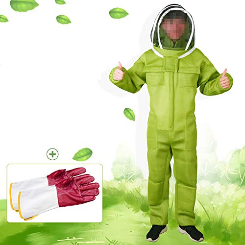 MMUY-1 Traje de Apicultura, Velo de Alta definición, Tejido Transpirable de Malla, Sombrero Desmontable, Adecuado para Apicultura,M
