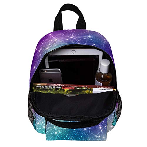 Mochila Escolar Resplandor de línea geométrica Mochila para niños 3-8 años Toddler Kids Mochila Escolar para Niños Pequeños 25.4x10x30 CM