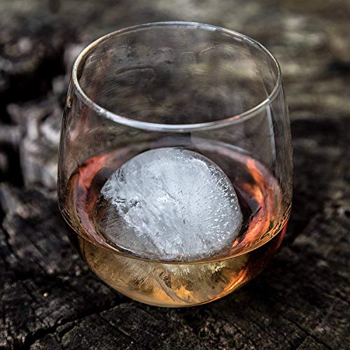 Molde de hielo grande de Glacio, para hacer esferas de whisky y hielo, hace bolas de hielo de 2.5 pulgadas
