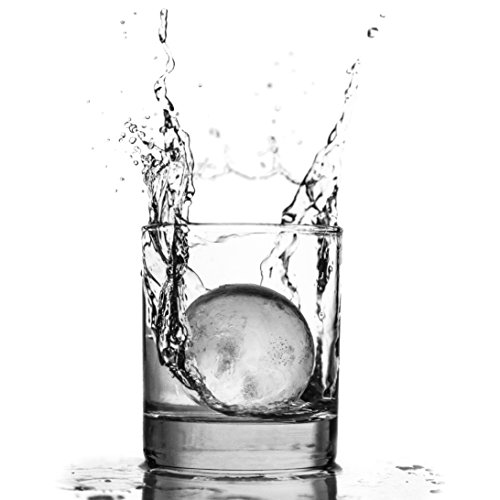 Molde de hielo grande de Glacio, para hacer esferas de whisky y hielo, hace bolas de hielo de 2.5 pulgadas