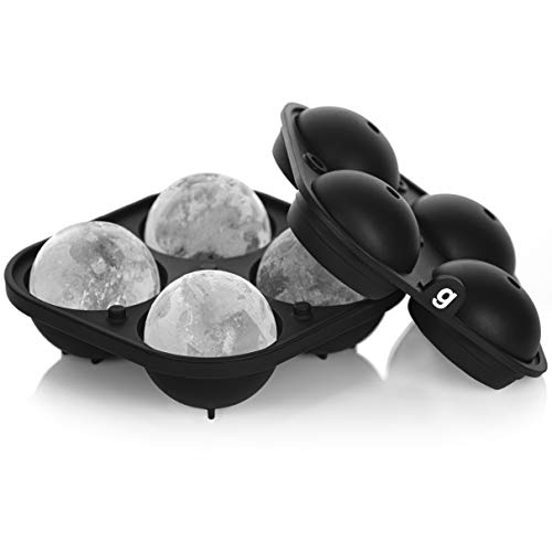 Molde de hielo grande de Glacio, para hacer esferas de whisky y hielo, hace bolas de hielo de 2.5 pulgadas