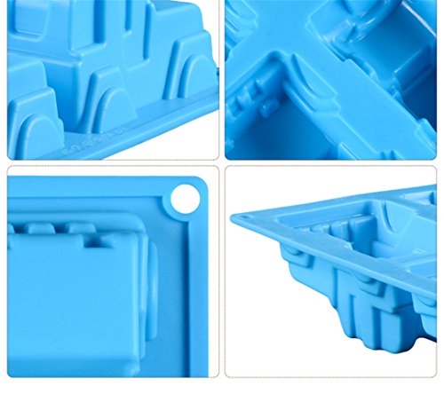 Moldes de silicona antiadherentes,CHAWHO 6 cavidades 3D moldes de chocolate moldes de jabón para glaseado, cubitos de hielo, casero, pastel de chocolate - forma de Cars