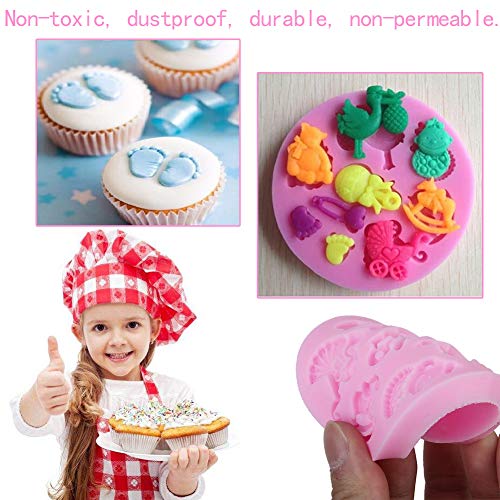 Moldes de silicona para fondant, decoración de tartas, herramientas para hacer bricolaje, dulces, chocolate, cubitos de hielo, jabón, etc. Baby Shower Fondant Mold