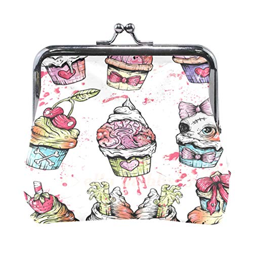 Monedero Zombie Cupcake Cartera para Mujer Bolso de Mano Bolso pequeño para niñas