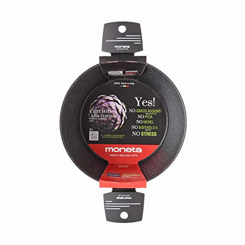 Moneta Yes (Zeus 2.0) Cacerola, Aluminio Antiadherente Reforzado, Color Negro, para todo tipo de cocinas incluida inducción, 24 cm