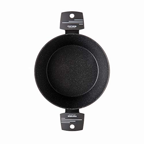 Moneta Yes (Zeus 2.0) Cacerola, Aluminio Antiadherente Reforzado, Color Negro, para todo tipo de cocinas incluida inducción, 24 cm