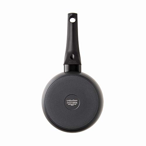 Moneta Yes (Zeus 2.0) Cazo, Aluminio Antiadherente Reforzado, Color Negro, para todo tipo de cocinas incluida inducción, 16 cm