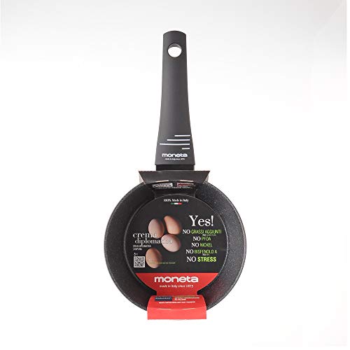 Moneta Yes (Zeus 2.0) Cazo, Aluminio Antiadherente Reforzado, Color Negro, para todo tipo de cocinas incluida inducción, 16 cm