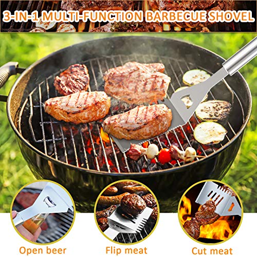 Morole Utensilios Barbacoa Accesorios Barbacoa 45 Piezas Set Barbacoa Acero Inoxidable Kit Barbacoa para Hombres Mujeres Camping Barbacoa