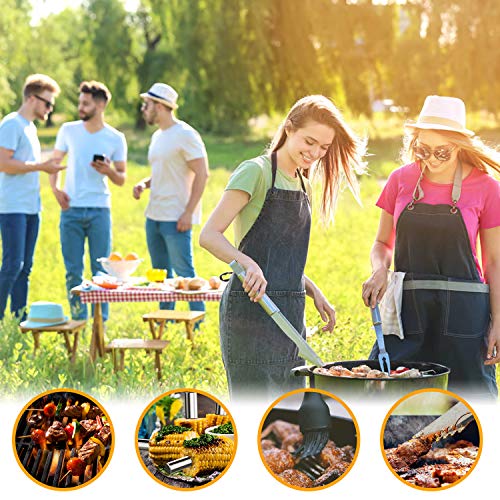 Morole Utensilios Barbacoa Accesorios Barbacoa 45 Piezas Set Barbacoa Acero Inoxidable Kit Barbacoa para Hombres Mujeres Camping Barbacoa