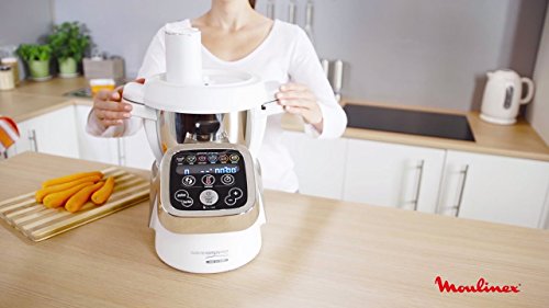 Moulinex Accesorios XF383110 - Accesorio cortador de 3 discos, eje rotación, tapa con doble tubo, color blanco para Cuisine Companion y Cuisine iCompanion, fácil de guardar