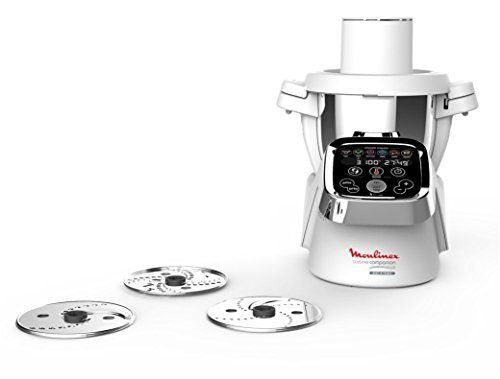 Moulinex Accesorios XF383110 - Accesorio cortador de 3 discos, eje rotación, tapa con doble tubo, color blanco para Cuisine Companion y Cuisine iCompanion, fácil de guardar
