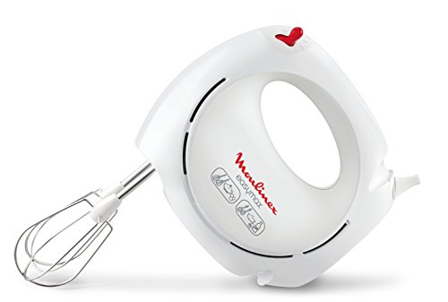 Moulinex Easymax HM2501 Batidora de varillas y amasadora de 200 W 5 velocidades, dos sets de varillas, compacta y facil de guardar
