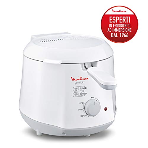Moulinex Principio Solo Independiente - Freidora (Freidora, 0,6 kg, 1,2 L, Solo, Blanco, Giratorio)