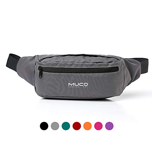MUCO Riñonera riñonera para Hombre y Mujer, Bolsa de Deporte, Bolsa de Ocio, Senderismo, Impermeable y Ligera, Solo 123 g de Peso (Aproximadamente 4,9 onzas), Color DE-HT-Orange, tamaño Talla única…