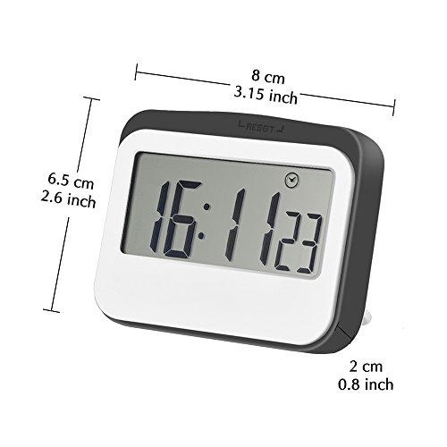 Mudder Temporizador Magnético Digital de Cocina/Temporizador con Gran Pantalla, Temporizador para Hogar, Gris-Blanco