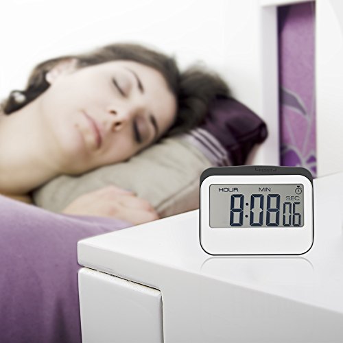 Mudder Temporizador Magnético Digital de Cocina/Temporizador con Gran Pantalla, Temporizador para Hogar, Gris-Blanco